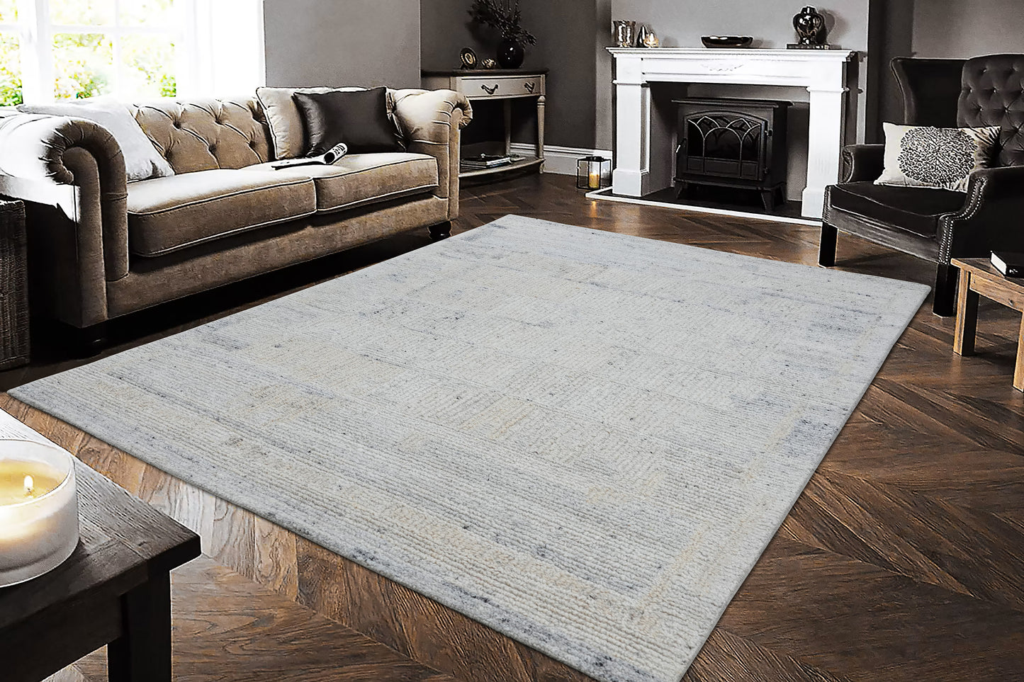Teak 12800-900 Silver Area Rug