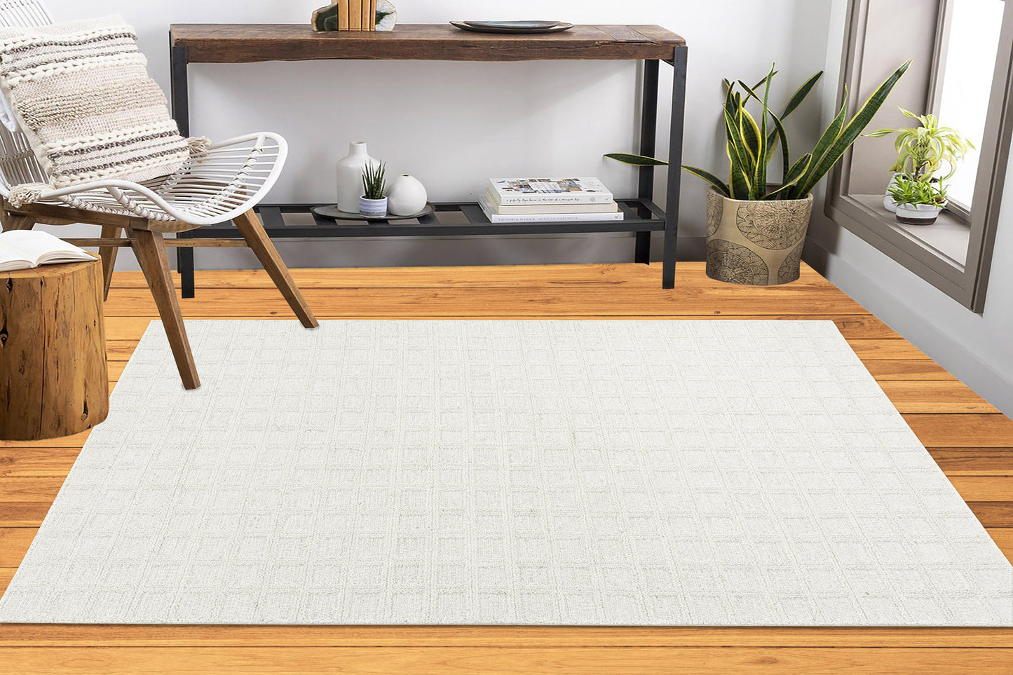 Teak 12801-100 Ivory Area Rug