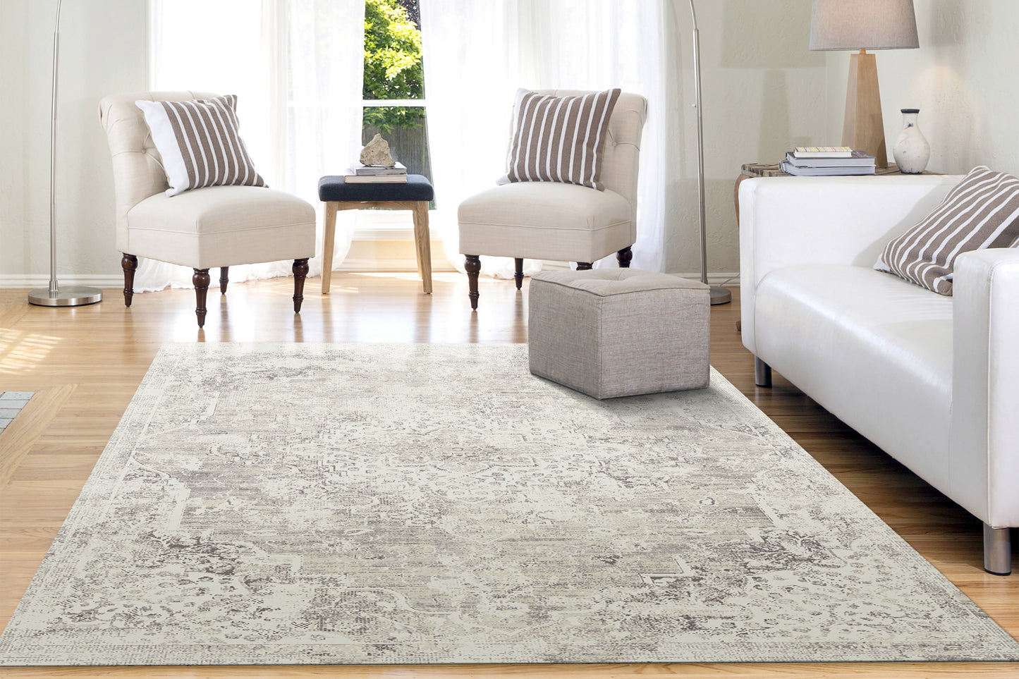Quartz 27132-180 Cream/Brown Area Rug