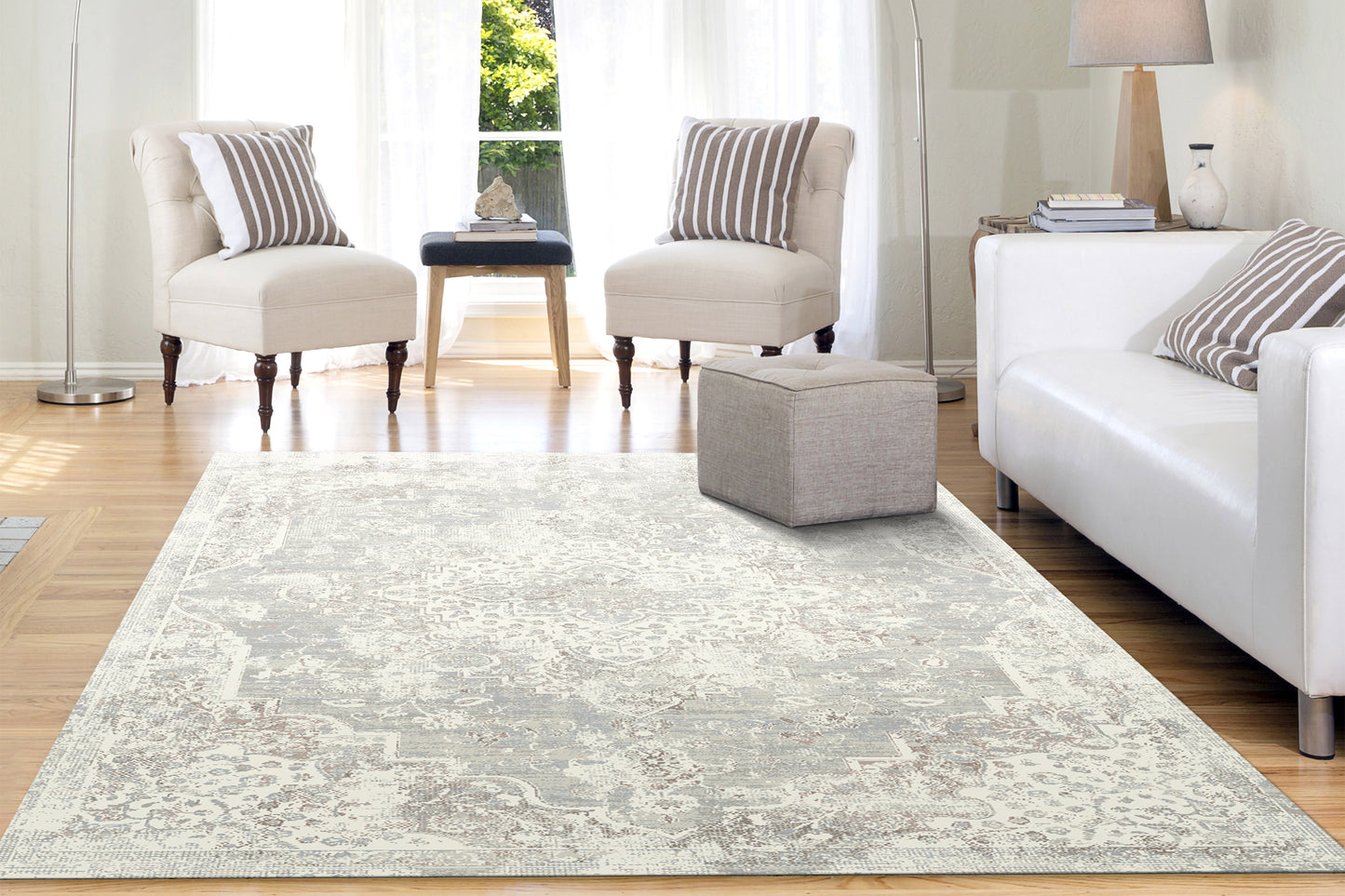 Quartz 27132-198 Cream/Grey/Beige Area Rug