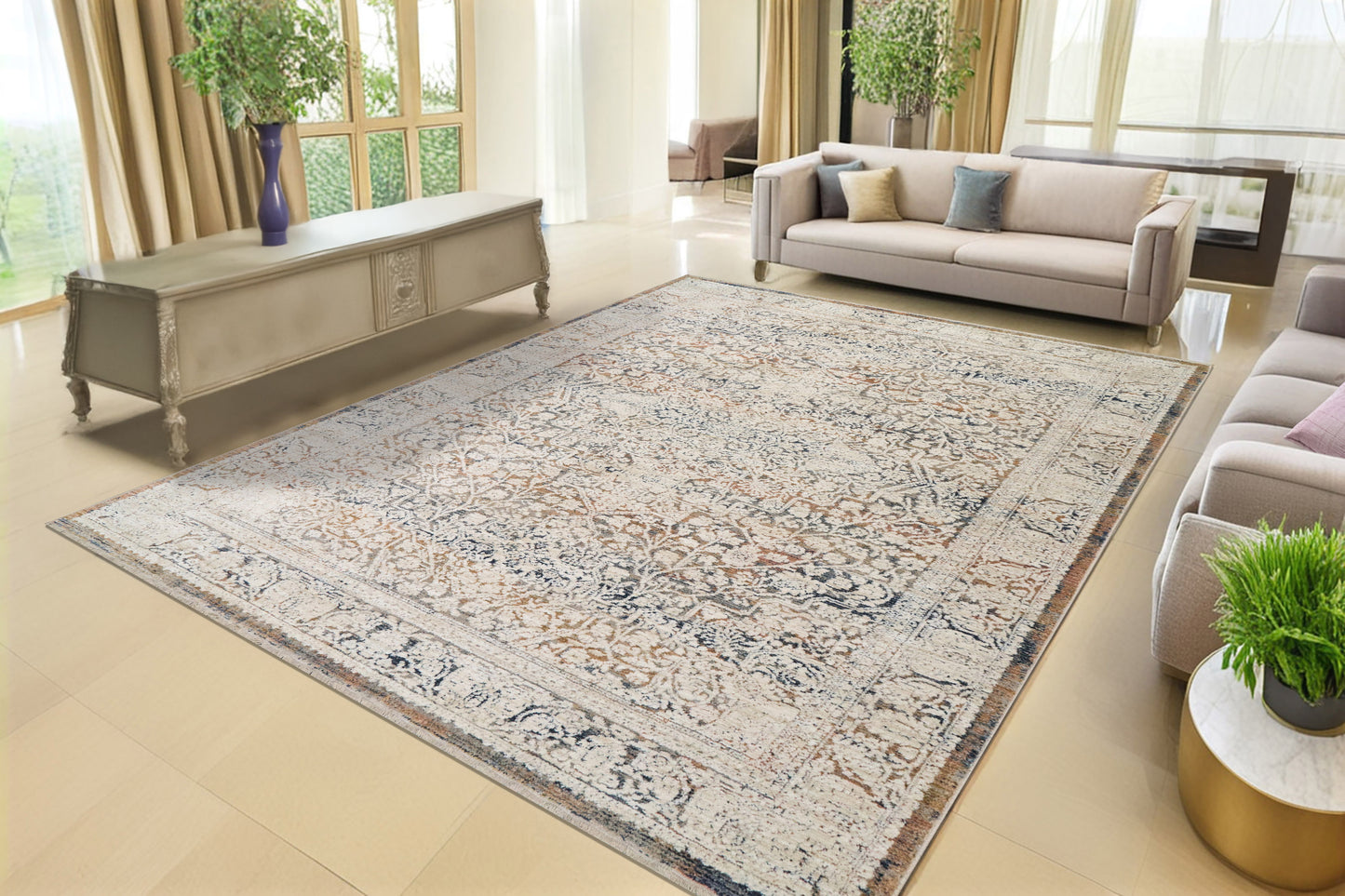 Aimon 16659-199 Ivory/Multi Area Rug