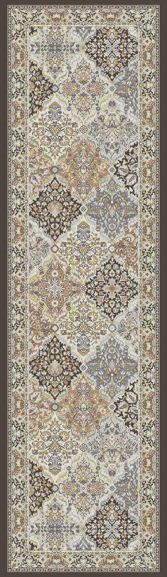 Ancient Garden 57008-3235 Brown/Blue Area Rug