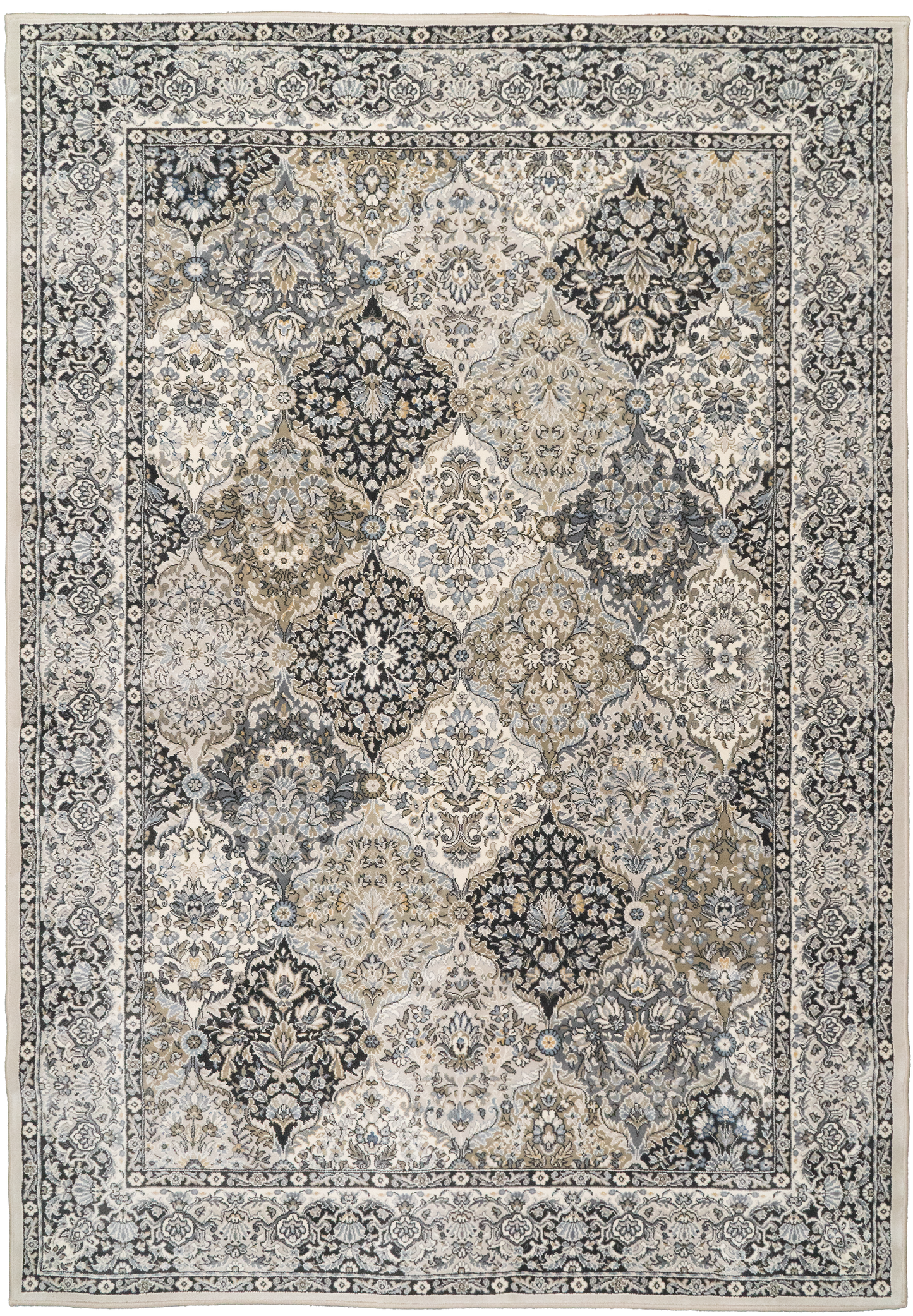 Ancient Garden 57008-9696 Cream/Grey Area Rug