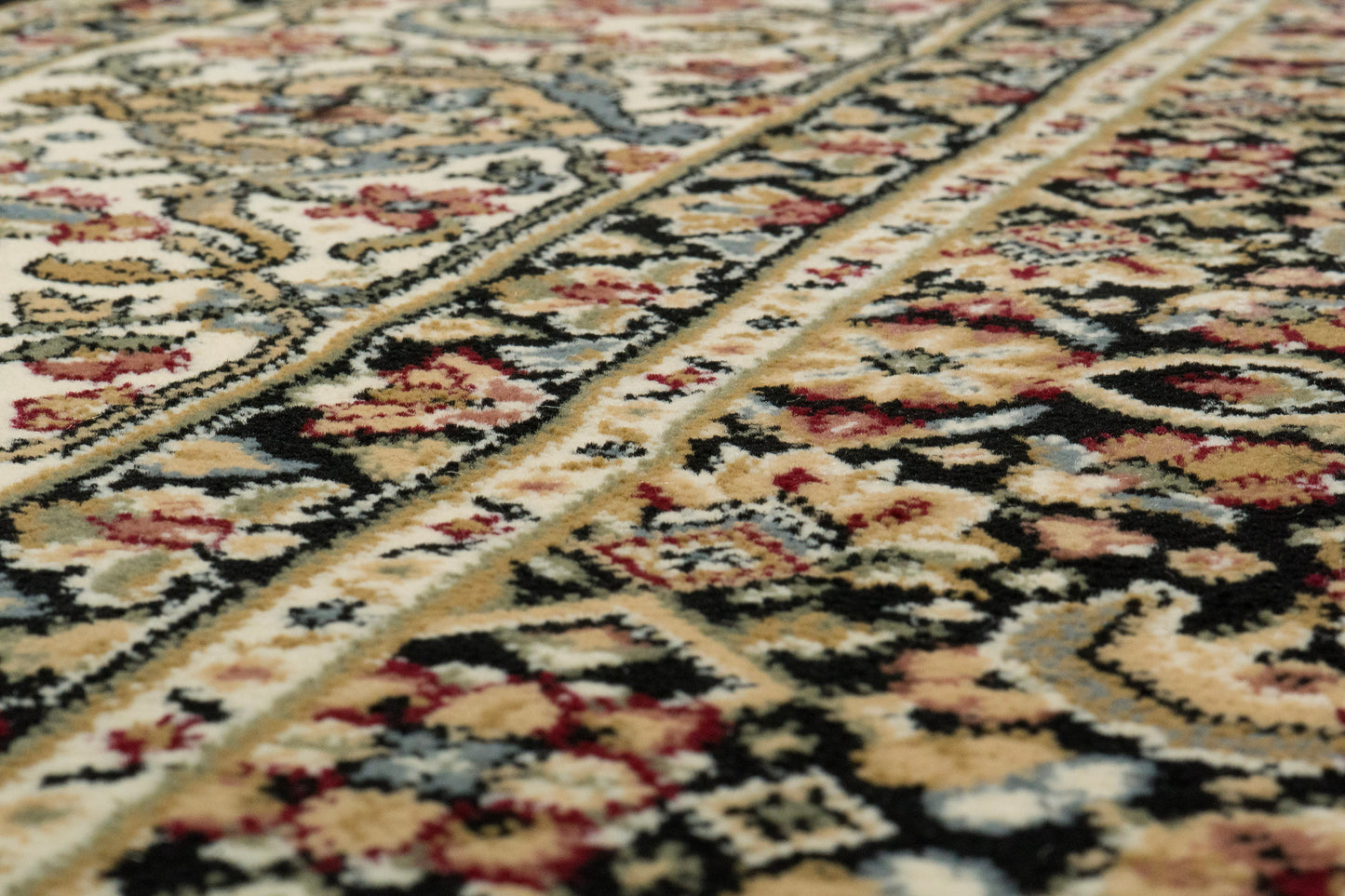 Ancient Garden 57011-3263 Black/Ivory Area Rug
