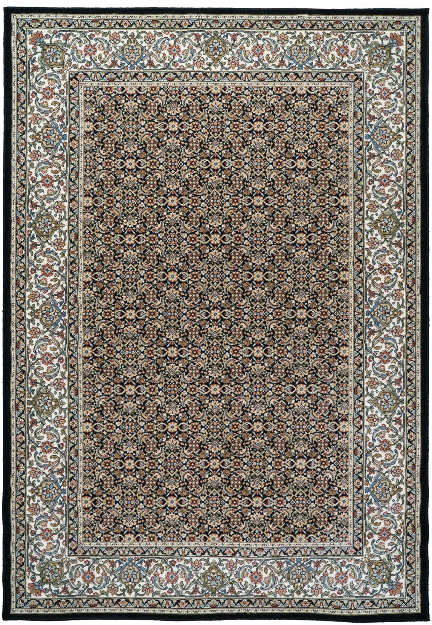 Ancient Garden 57011-3263 Black/Ivory Area Rug