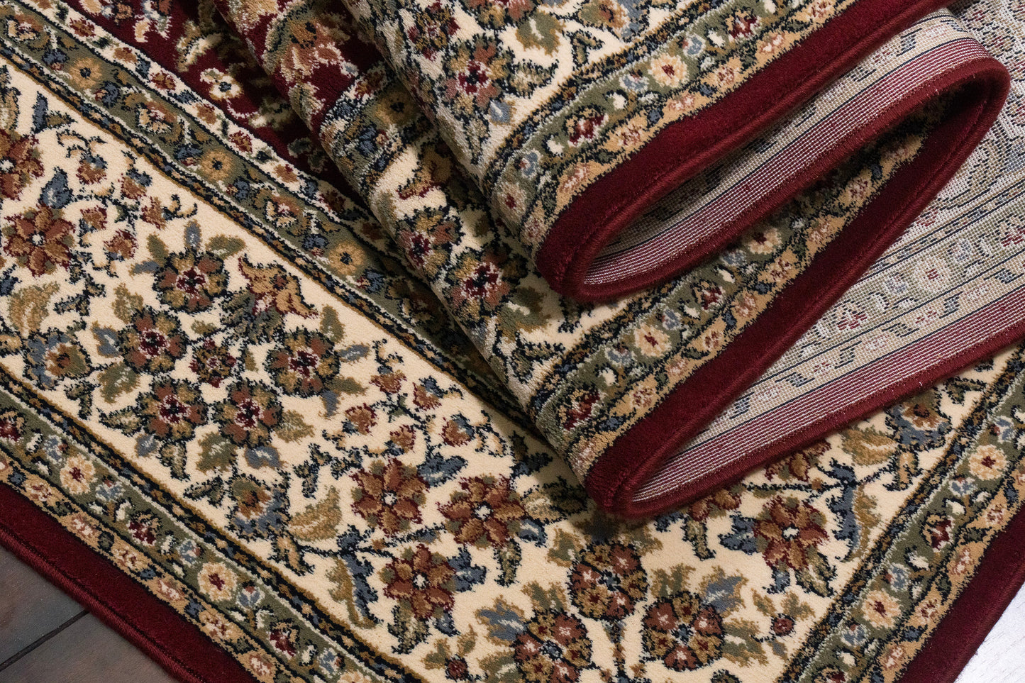 Ancient Garden 57078-1414 Red/Ivory Area Rug