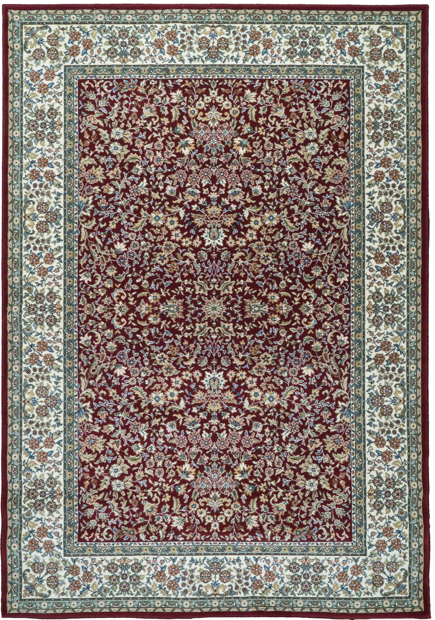 Ancient Garden 57078-1414 Red/Ivory Area Rug