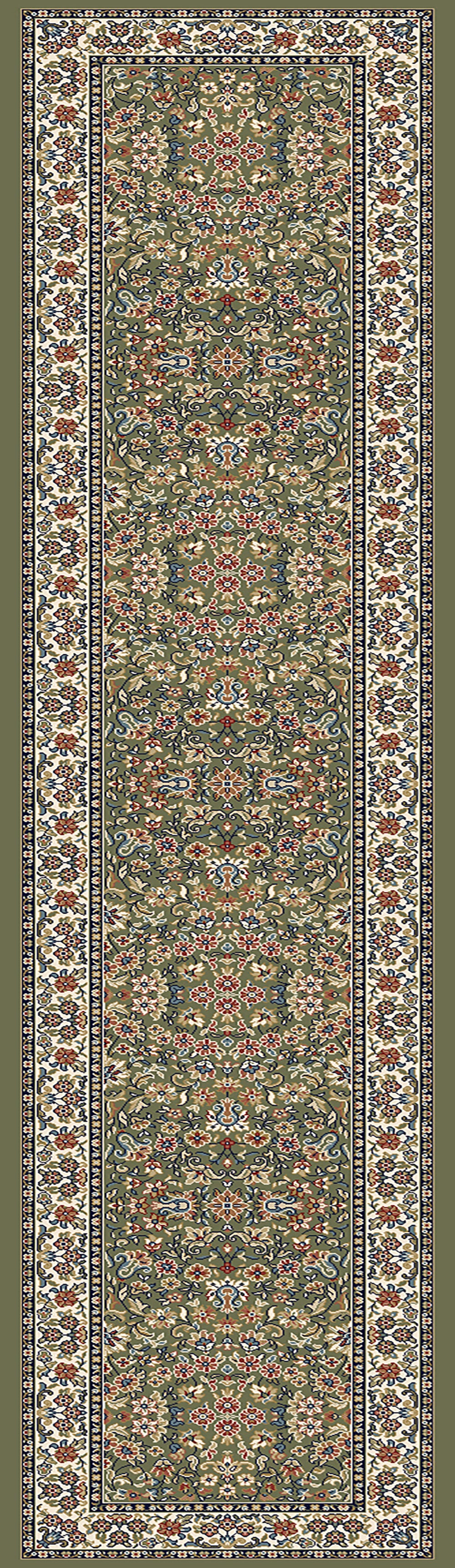 Ancient Garden 57078-4444 Green/Ivory Area Rug