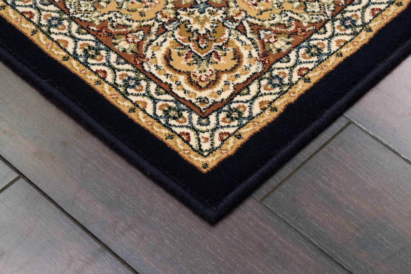Ancient Garden 57090-3484 Navy Area Rug