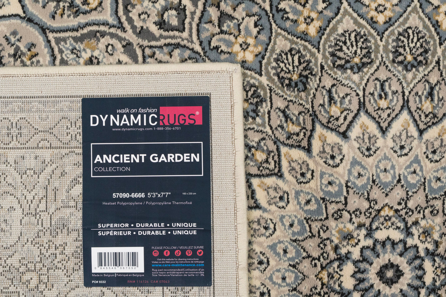 Ancient Garden 57090-6666 Cream/Grey Area Rug