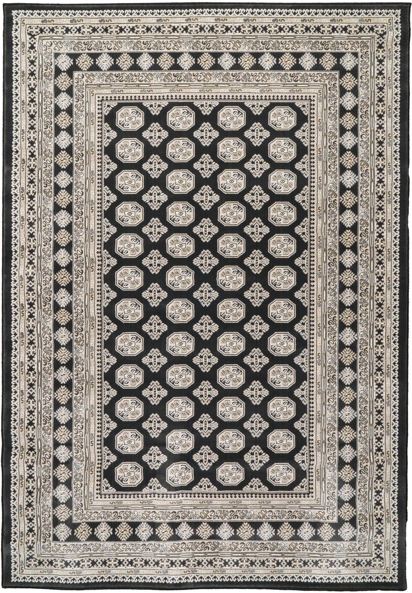 Ancient Garden 57102-3636 Charcoal/Silver Area Rug