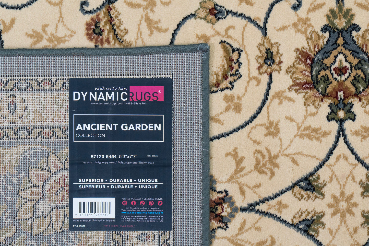 Ancient Garden 57120-6454 Ivory/Light Blue Area Rug