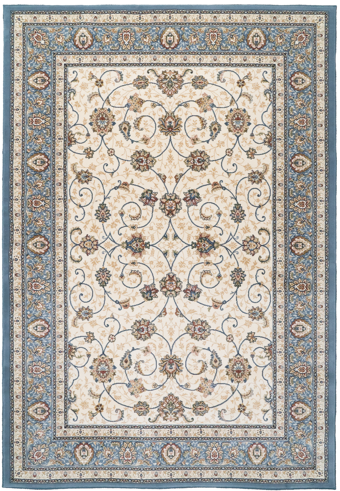 Ancient Garden 57120-6454 Ivory/Light Blue Area Rug