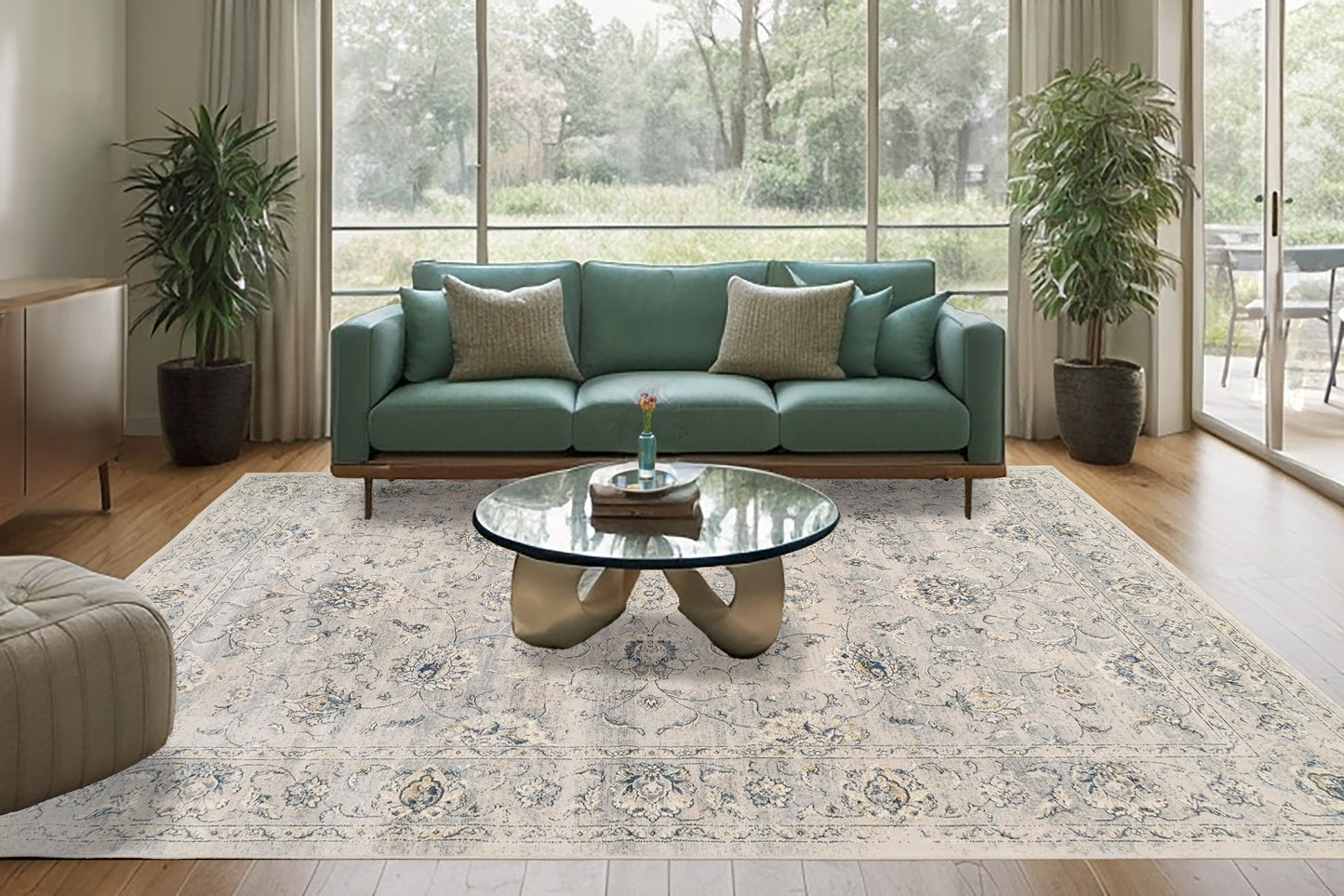 Ancient Garden 57126-9696 Silver/Grey Area Rug