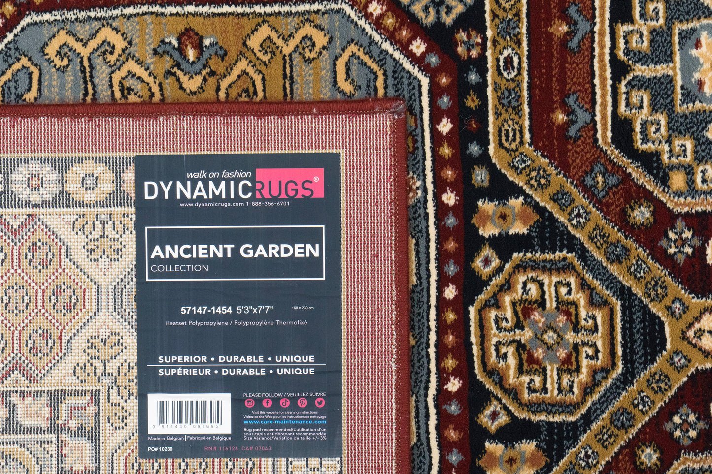 Ancient Garden 57147-1454 Red Area Rug