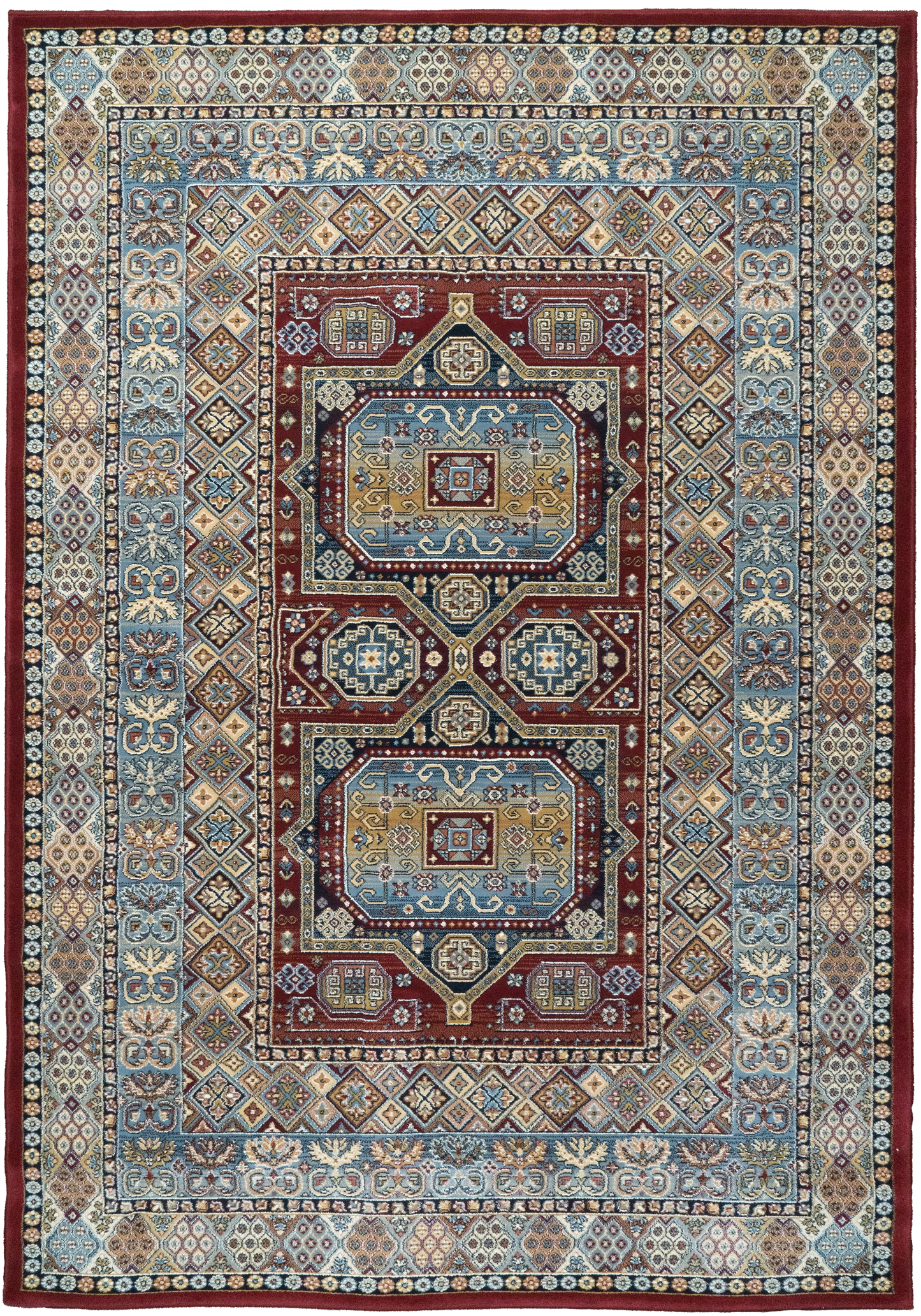 Ancient Garden 57147-1454 Red Area Rug