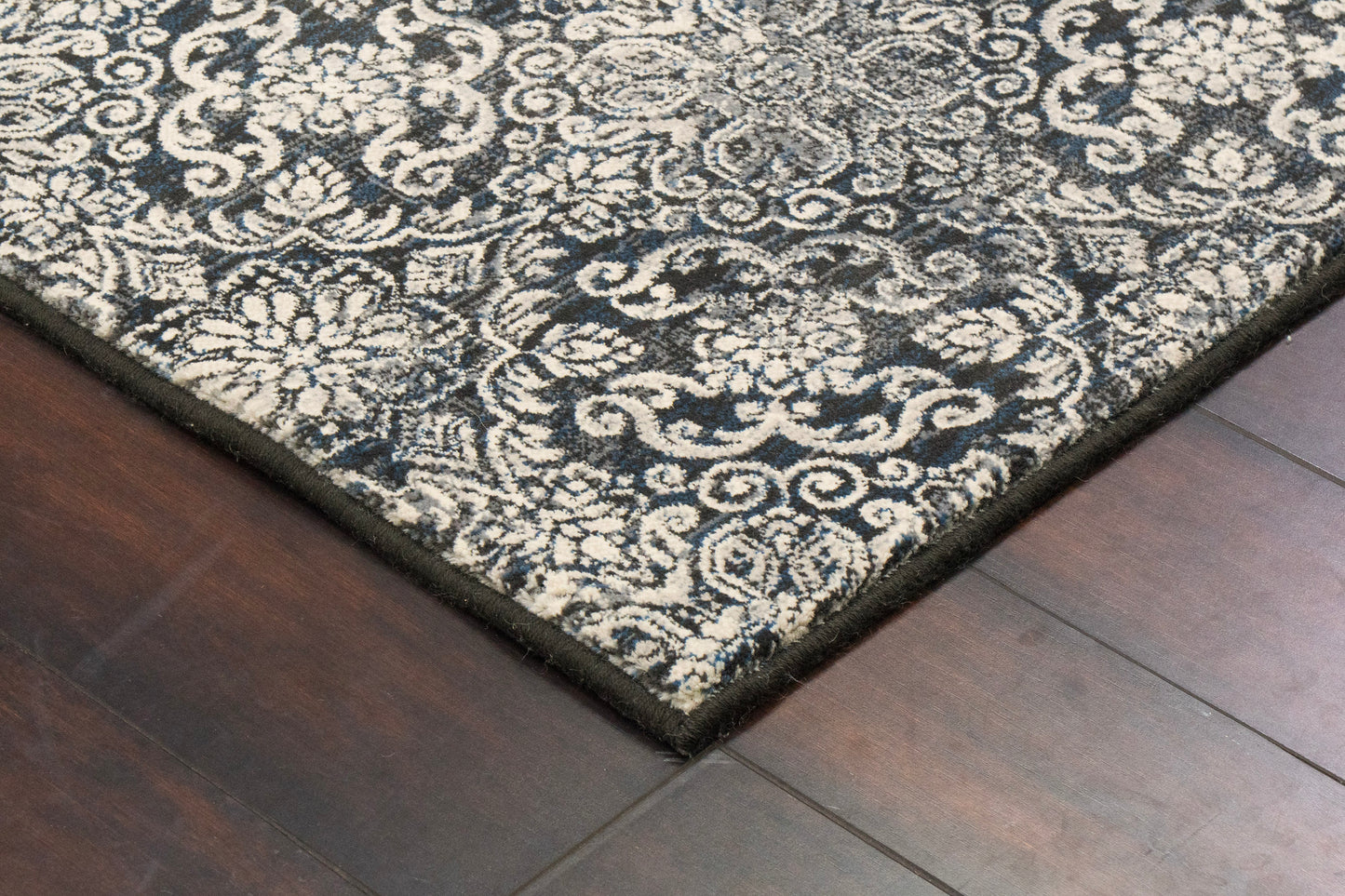 Ancient Garden 57162-3696 Steel Blue Area Rug