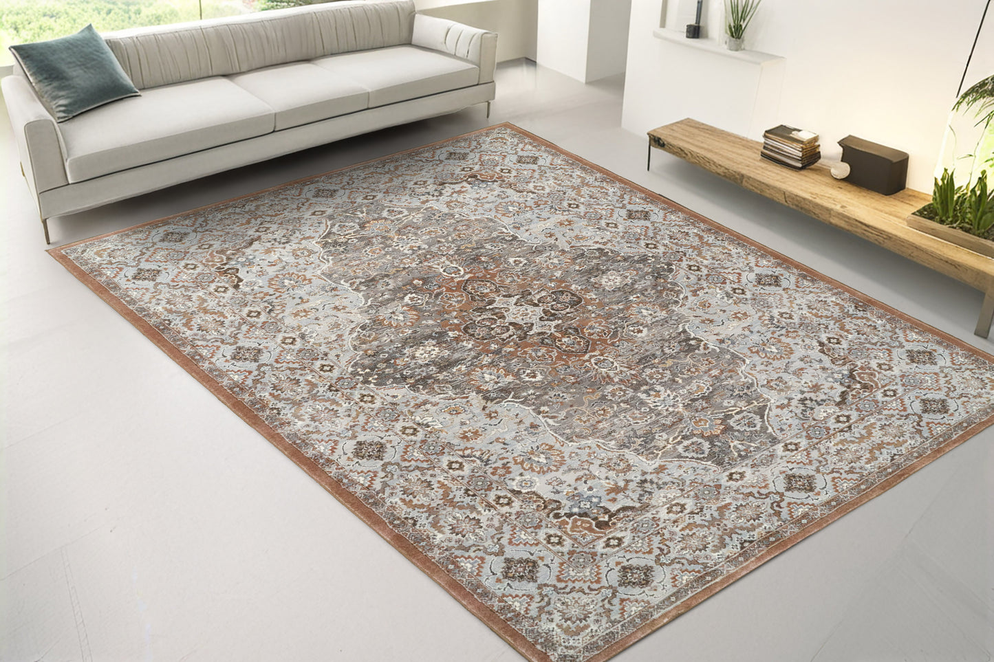Ancient Garden 57275-9285 Beige/Multi Area Rug