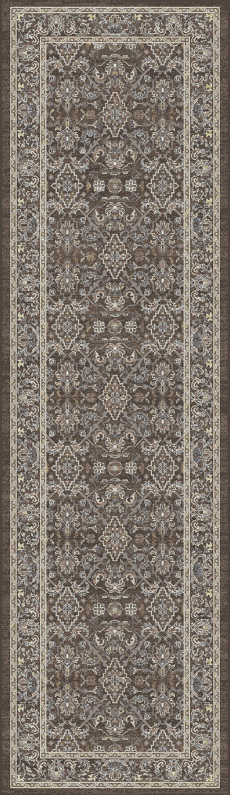 Ancient Garden 57276-3235 Dark Brown/Beige/Blue Area Rug