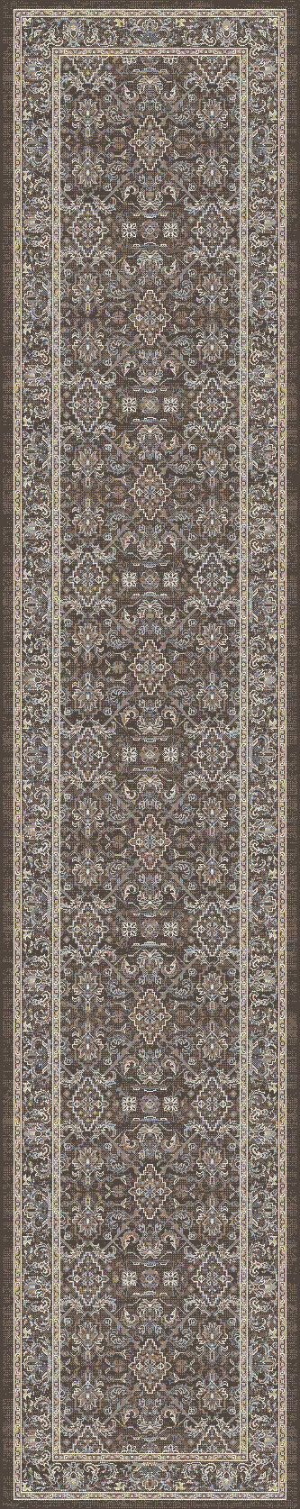 Ancient Garden 57276-3235 Dark Brown/Beige/Blue Area Rug
