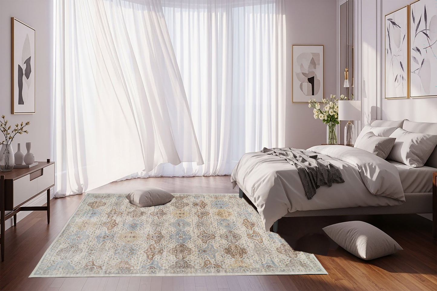 Ancient Garden 57279-9295 Cream/Multi Area Rug