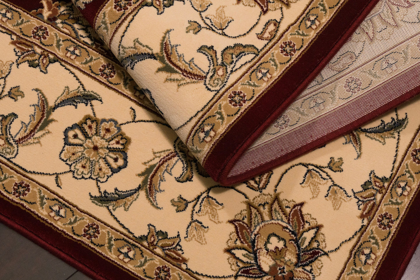 Ancient Garden 57365-1464 Red/Ivory Area Rug