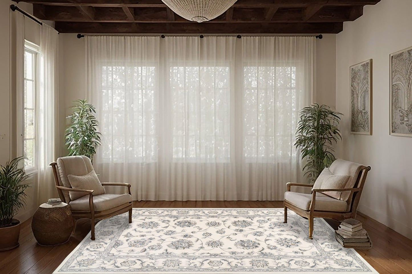 Ancient Garden 57365-6666 Cream Area Rug