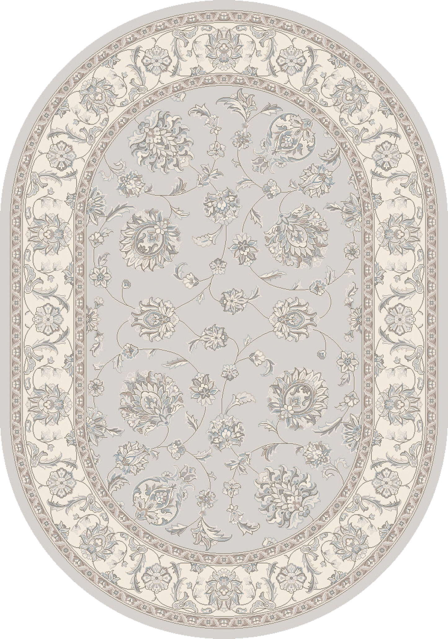 Ancient Garden 57365-9666 Grey/Cream Area Rug