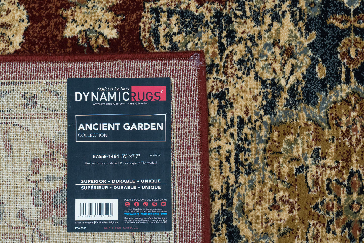 Ancient Garden 57559-1464 Red/Ivory Area Rug