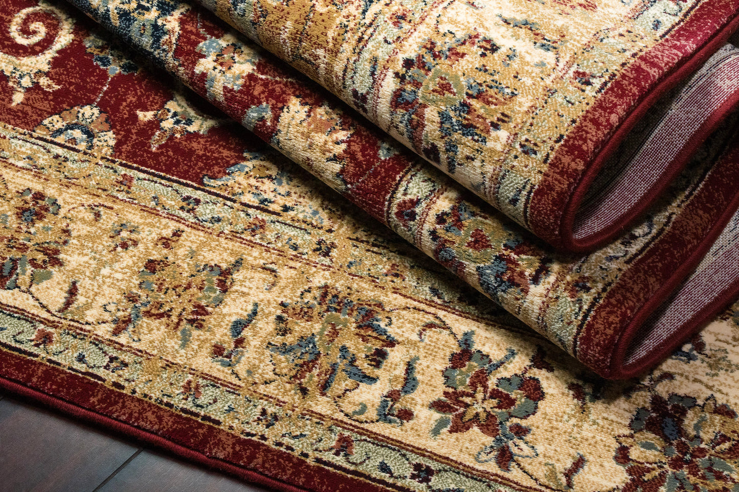 Ancient Garden 57559-1464 Red/Ivory Area Rug