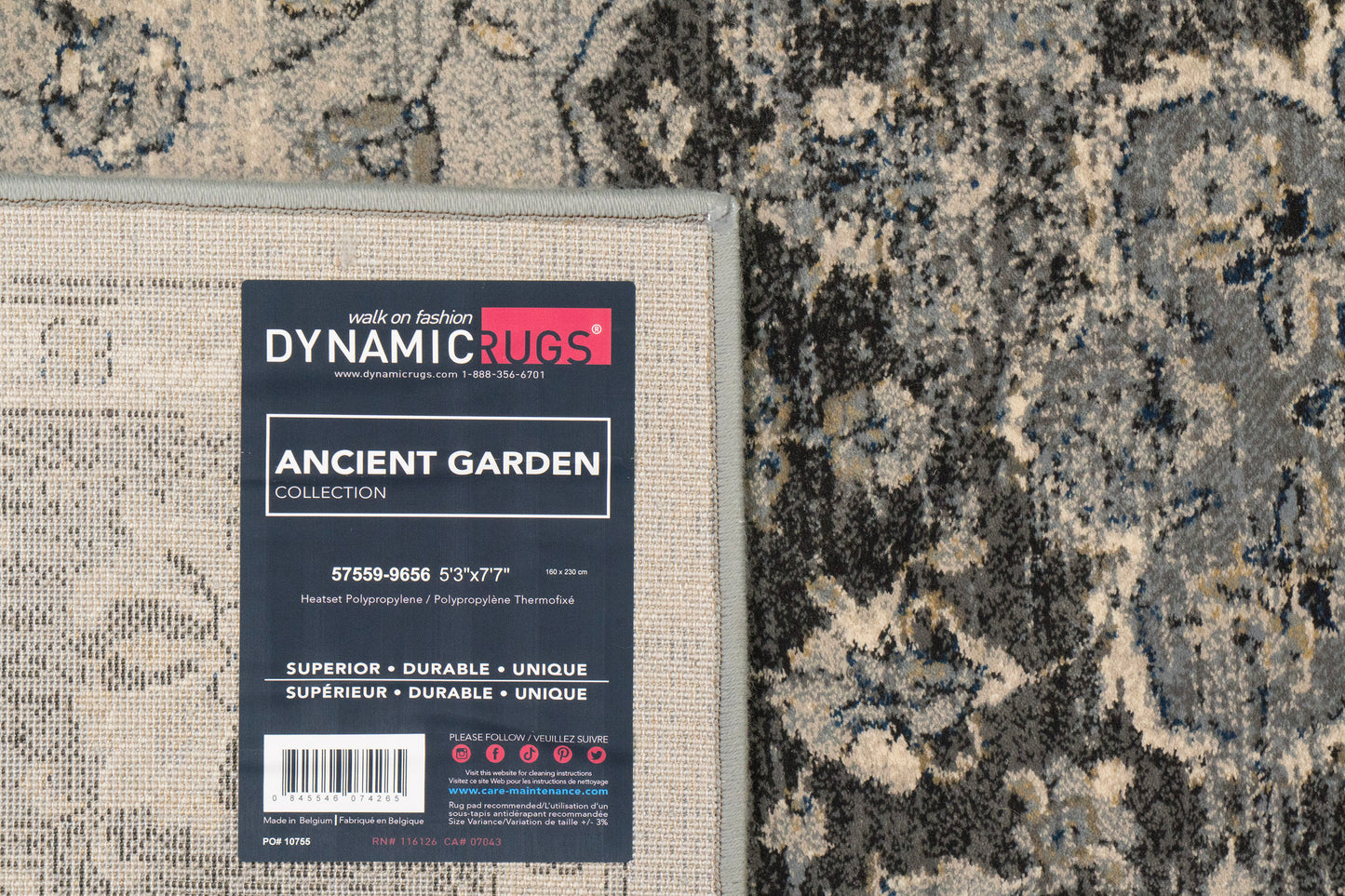 Ancient Garden 57559-9656 Silver/Grey Area Rug