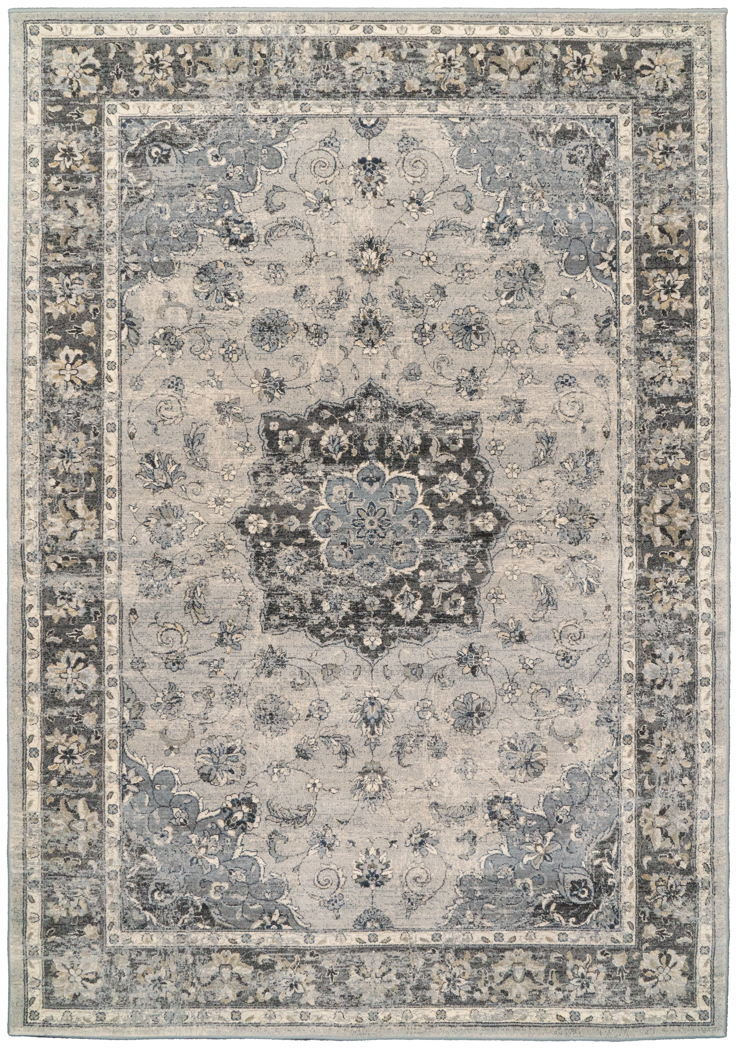 Ancient Garden 57559-9656 Silver/Grey Area Rug