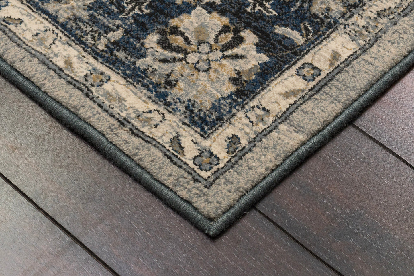Ancient Garden 57559-9686 Silver/Blue Area Rug