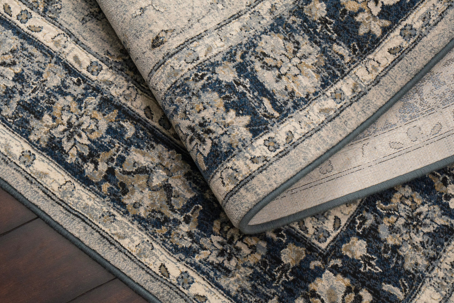 Ancient Garden 57559-9686 Silver/Blue Area Rug