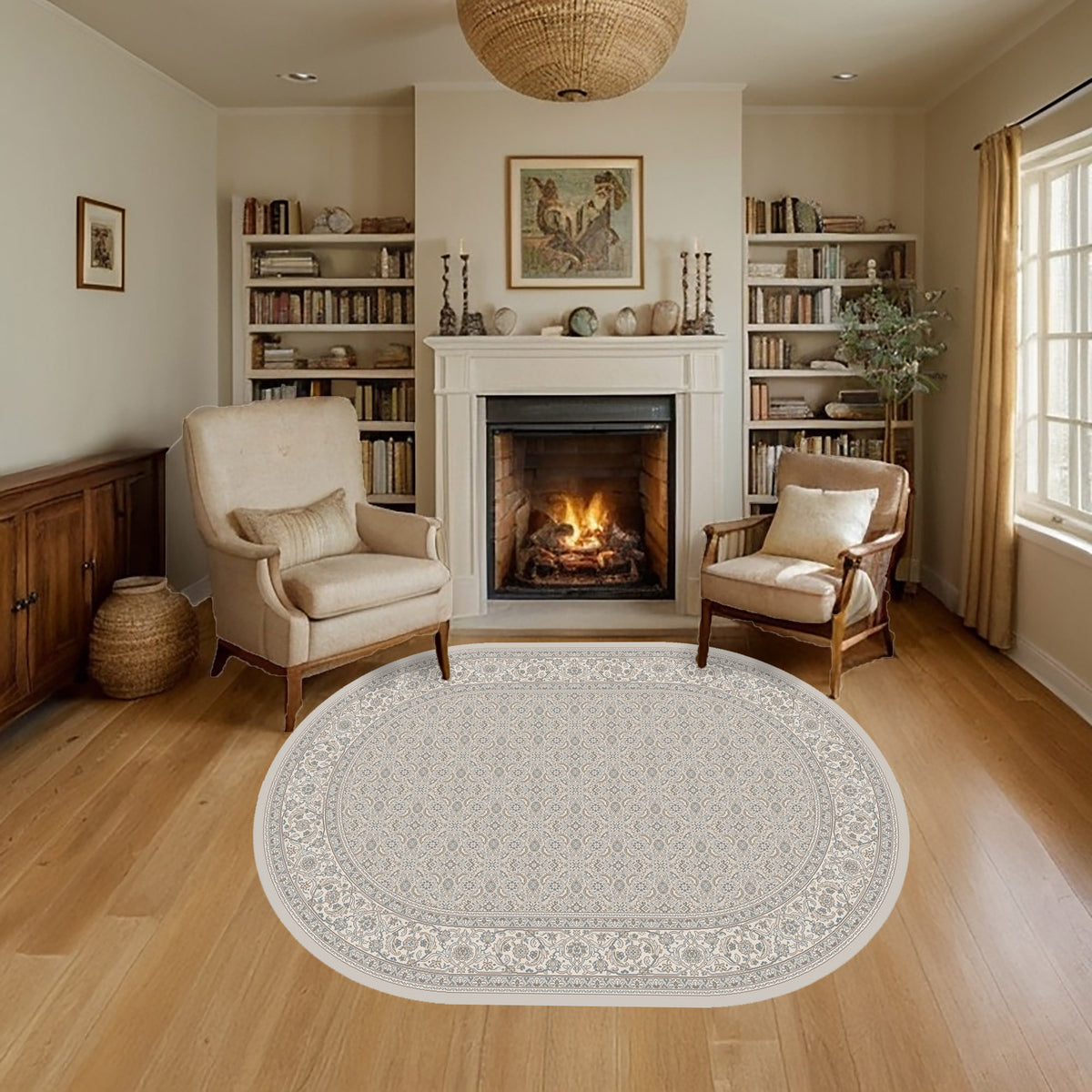 Ancient Garden 57011-9666 Soft Grey/Cream Area Rug