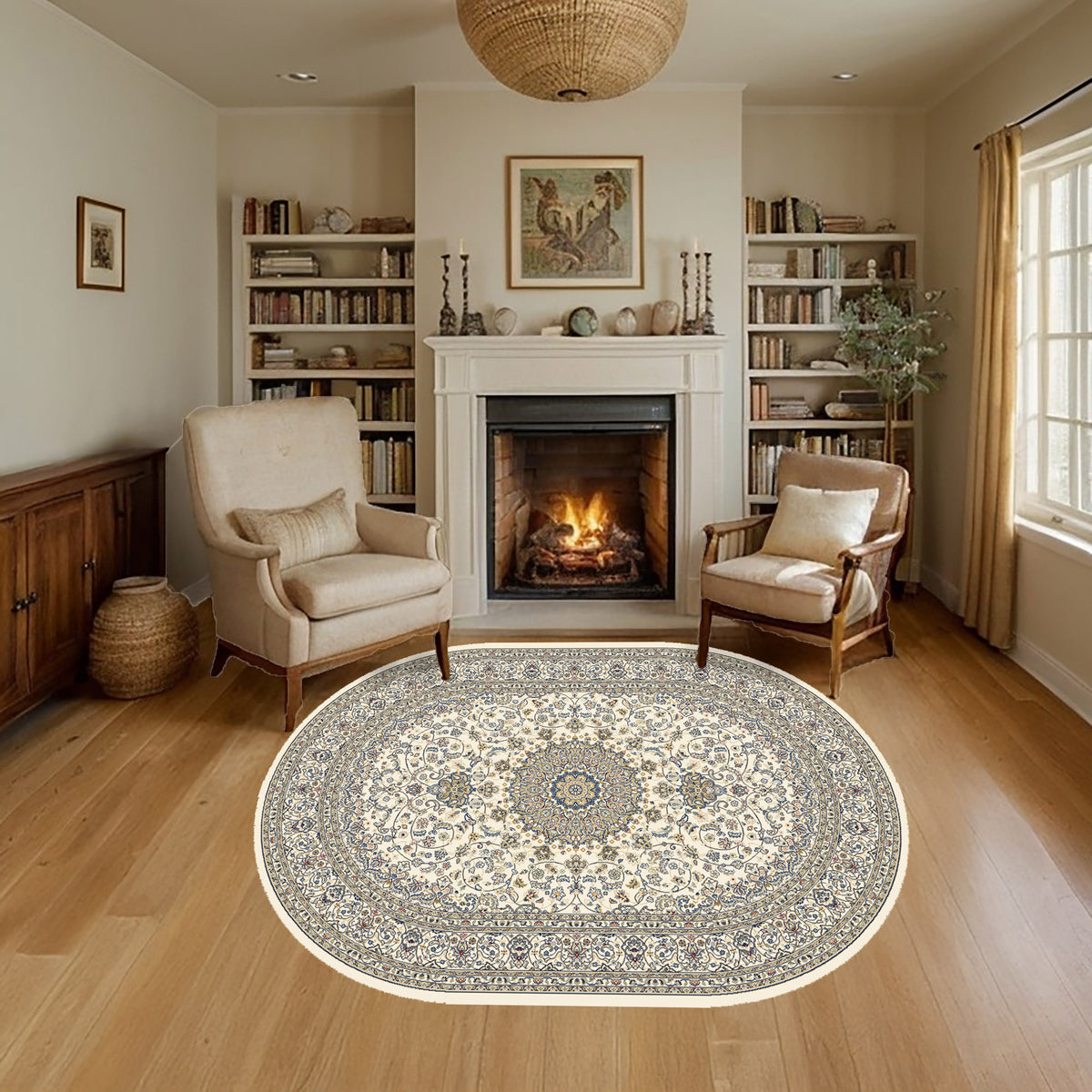 Ancient Garden 57119-6464 Ivory Area Rug
