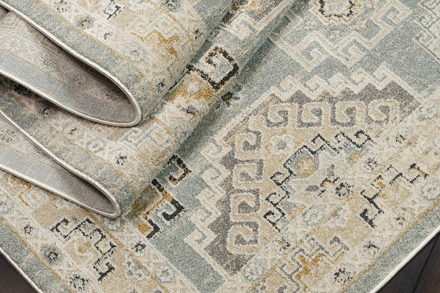 Annalise 7607-581 Blue/Beige/Cream Area Rug