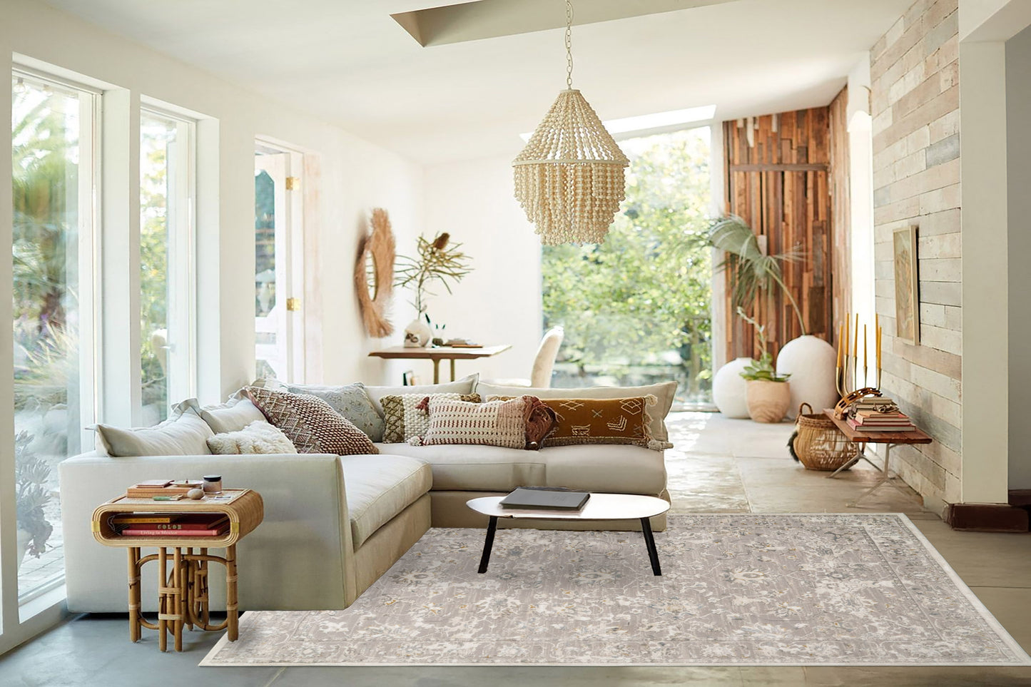 Azure 12580-195 Cream/Grey/Blue Area Rug