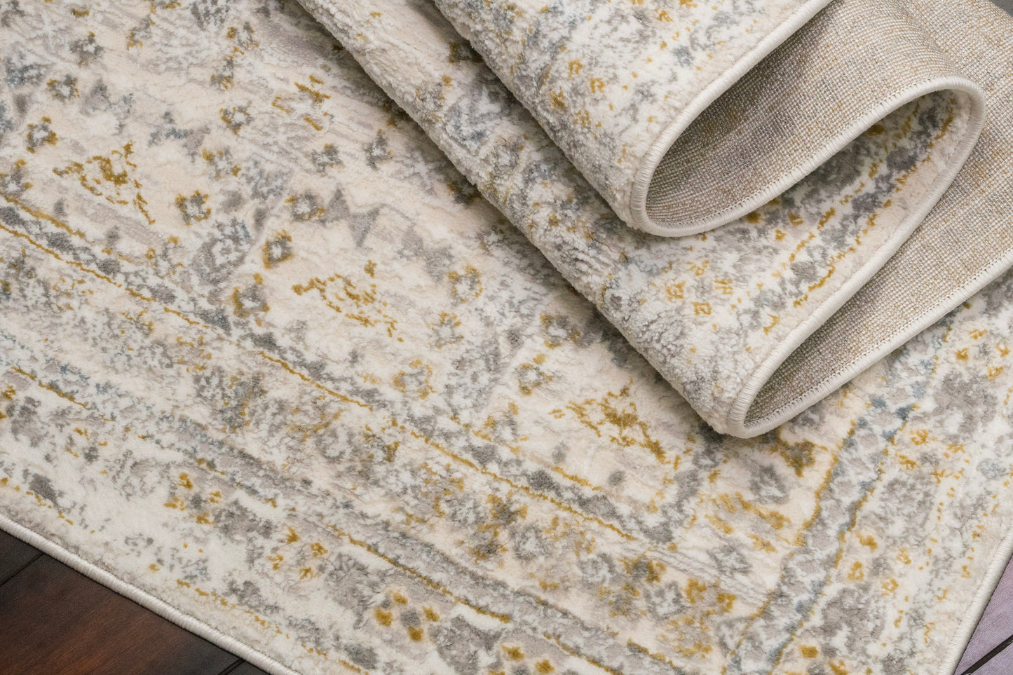 Azure 12583-189 Ivory/Beige/Grey Area Rug