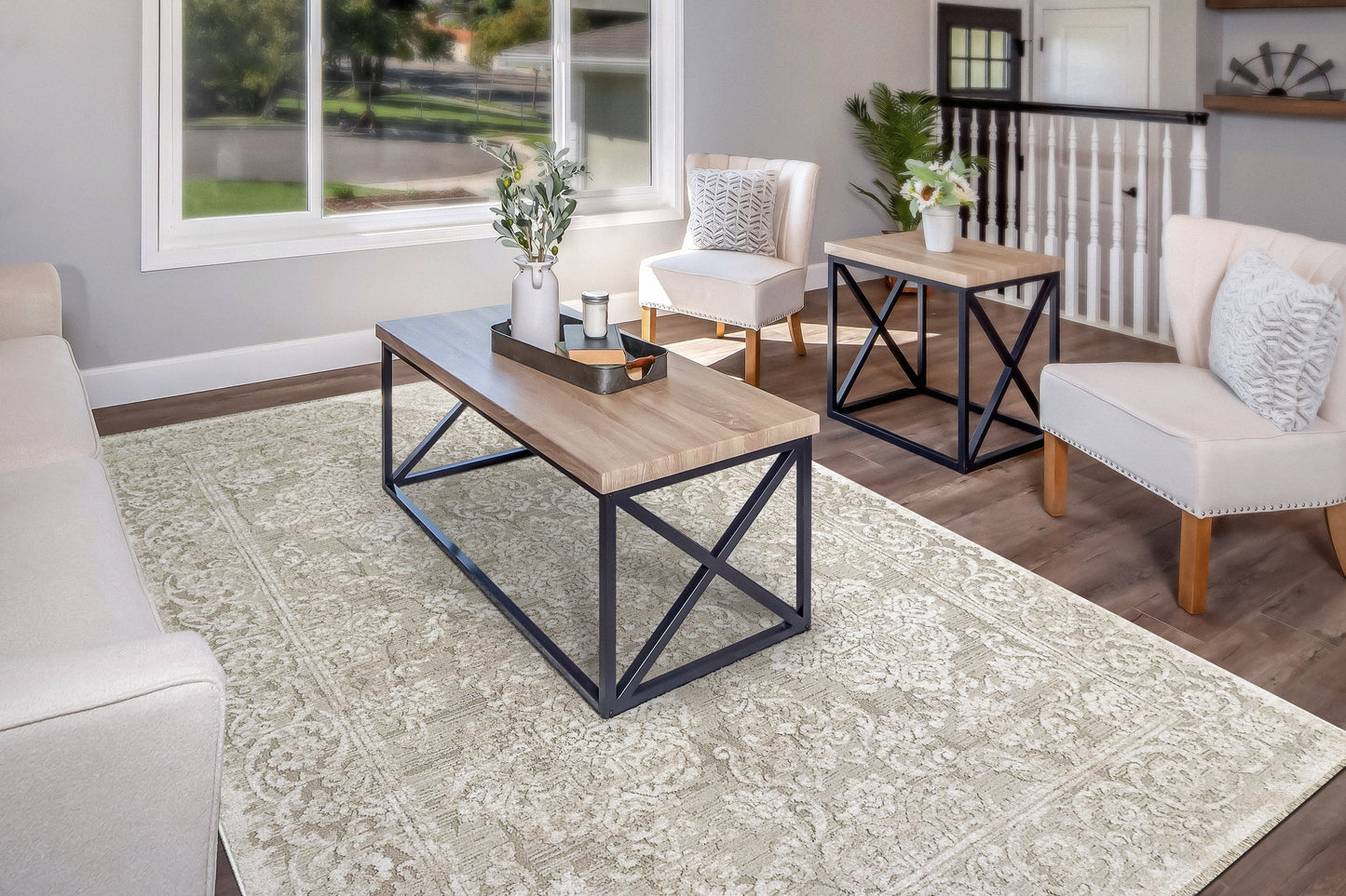Bailey 3881-819 Beige/Ivory/Grey Area Rug
