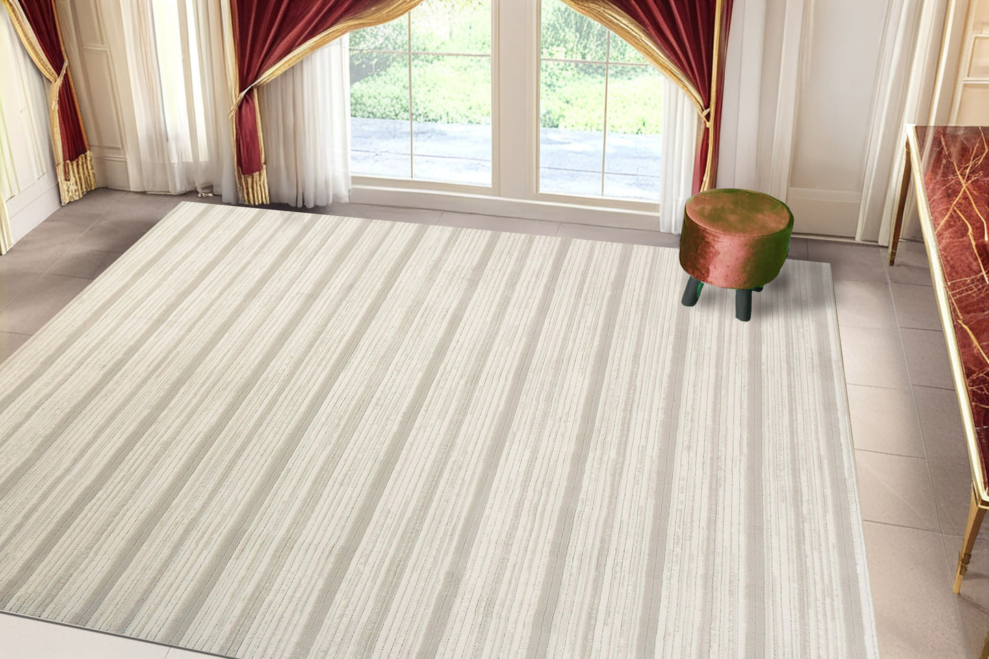 Boutique 19480-910 Grey/Cream Area Rug