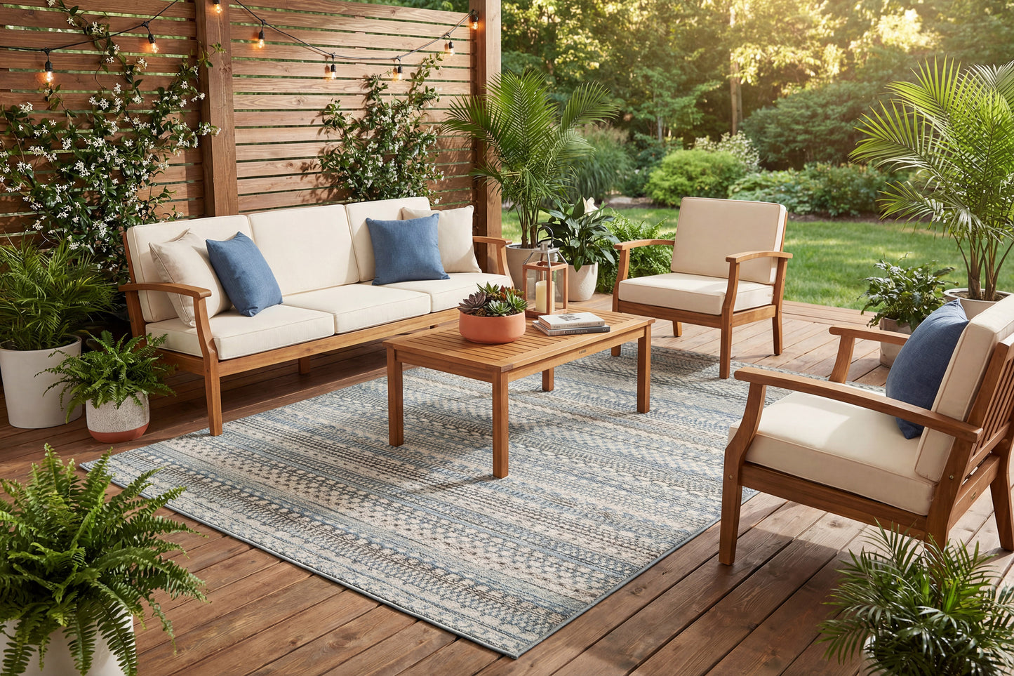 Brighton 8570-5032 Beige/Blue Area Rug