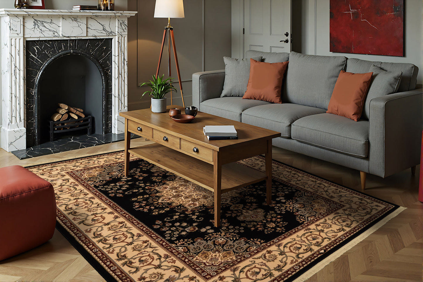 Brilliant 7201-090 Black Area Rug