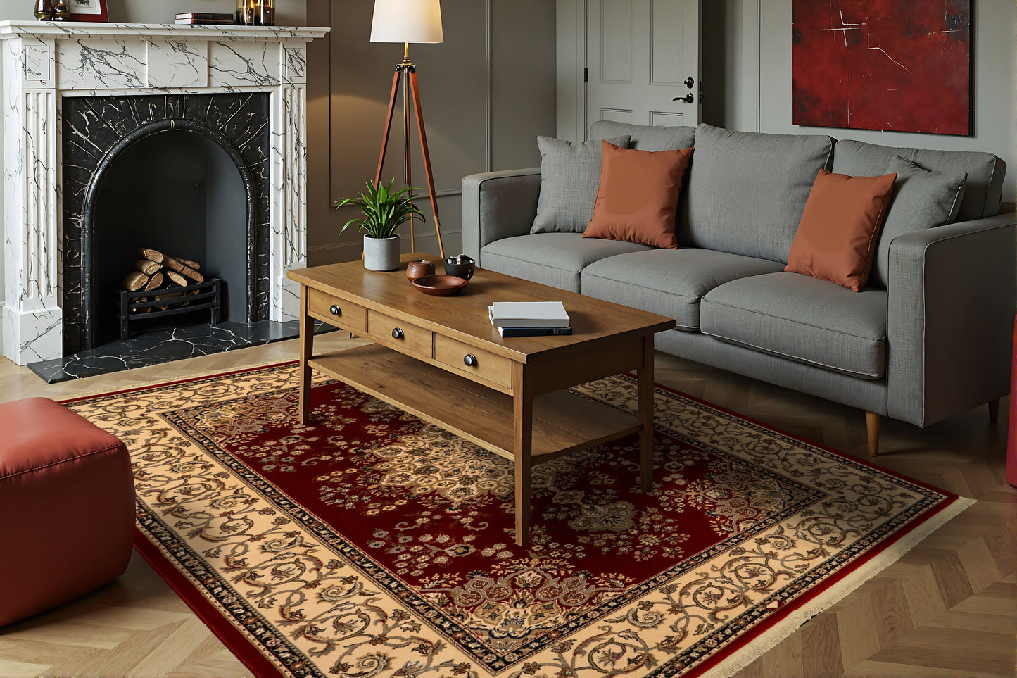 Brilliant 7201-330 Red Area Rug