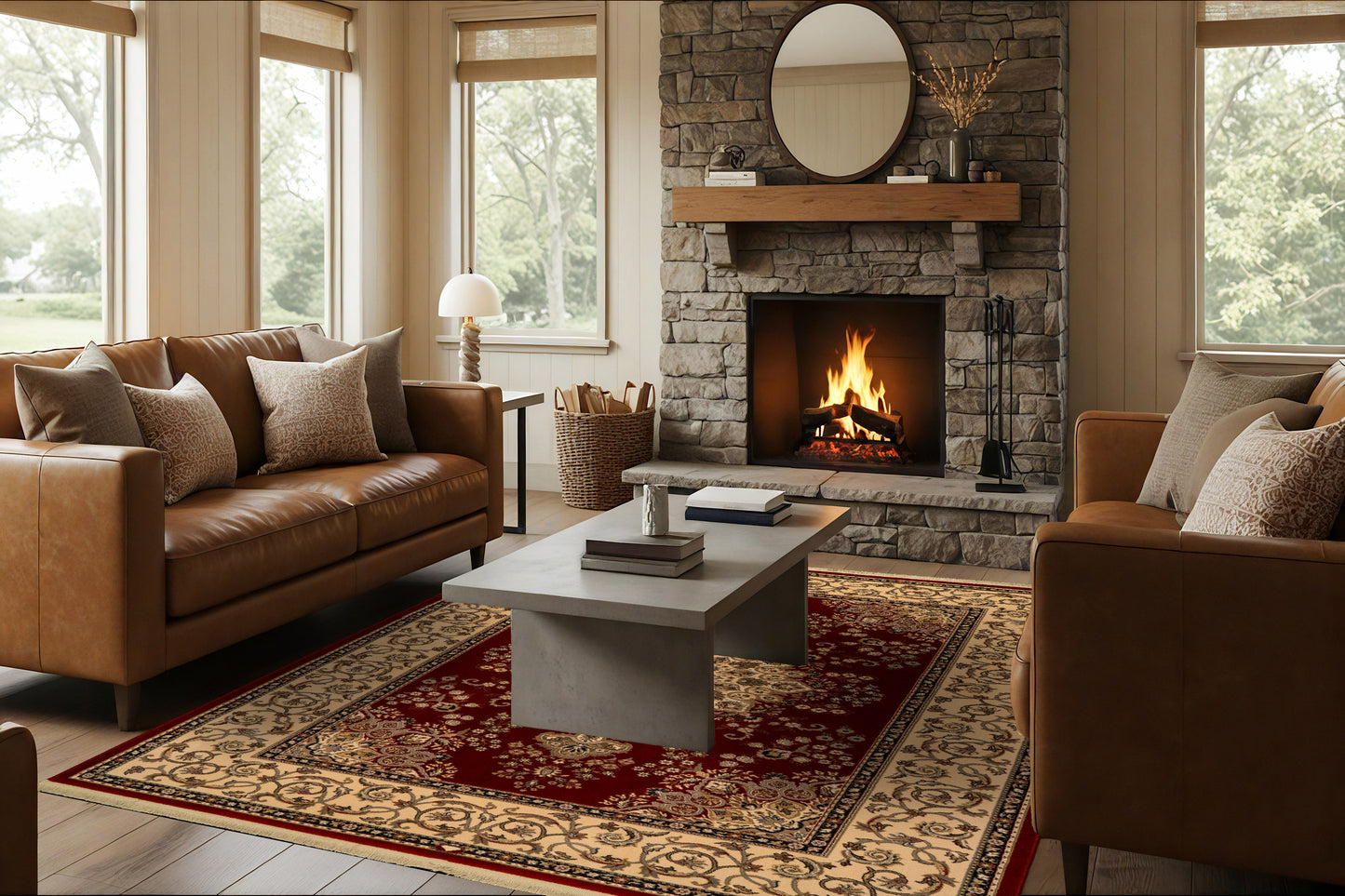 Brilliant 7201-330 Red Area Rug