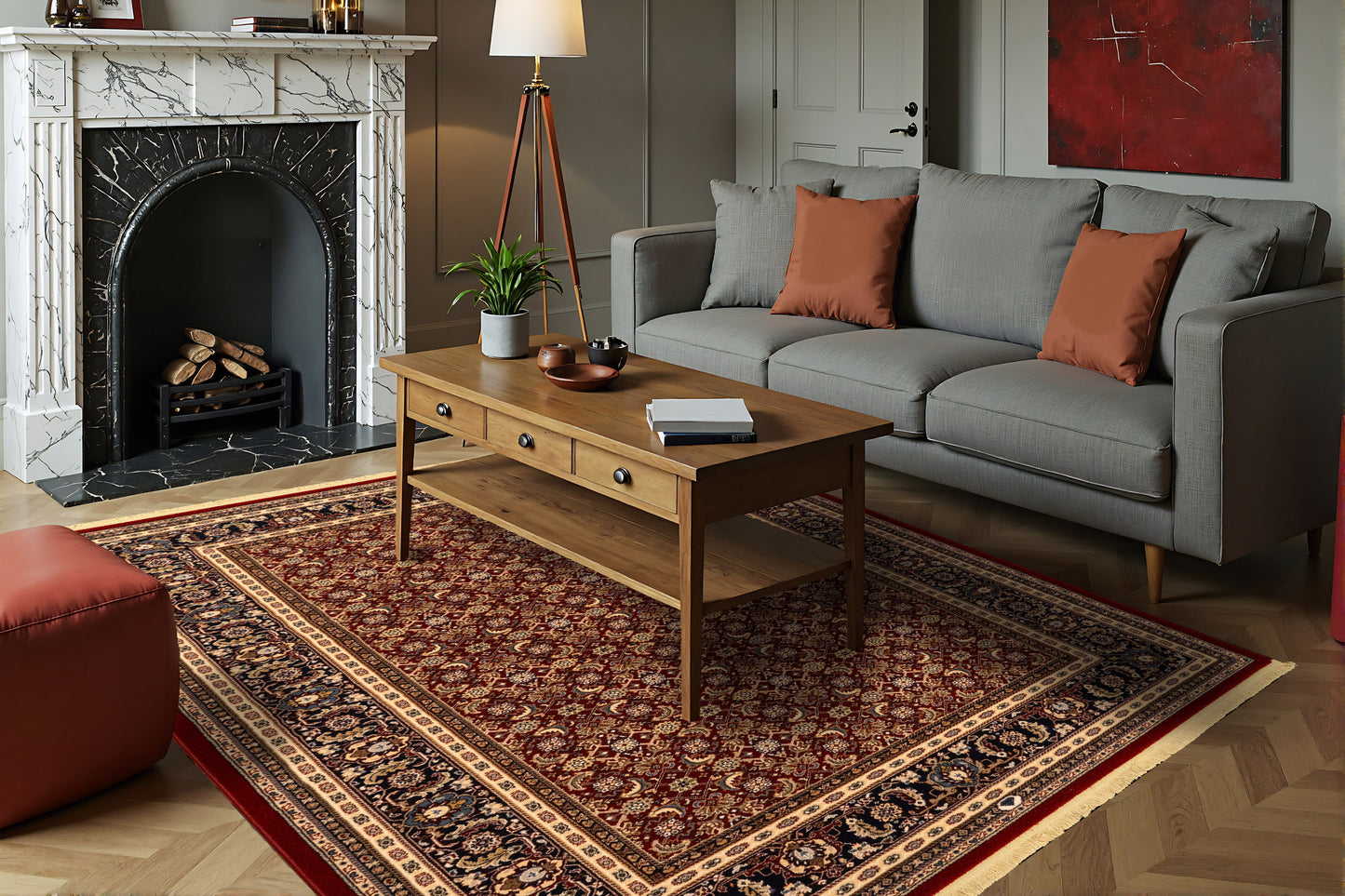 Brilliant 72240-330 Red Area Rug