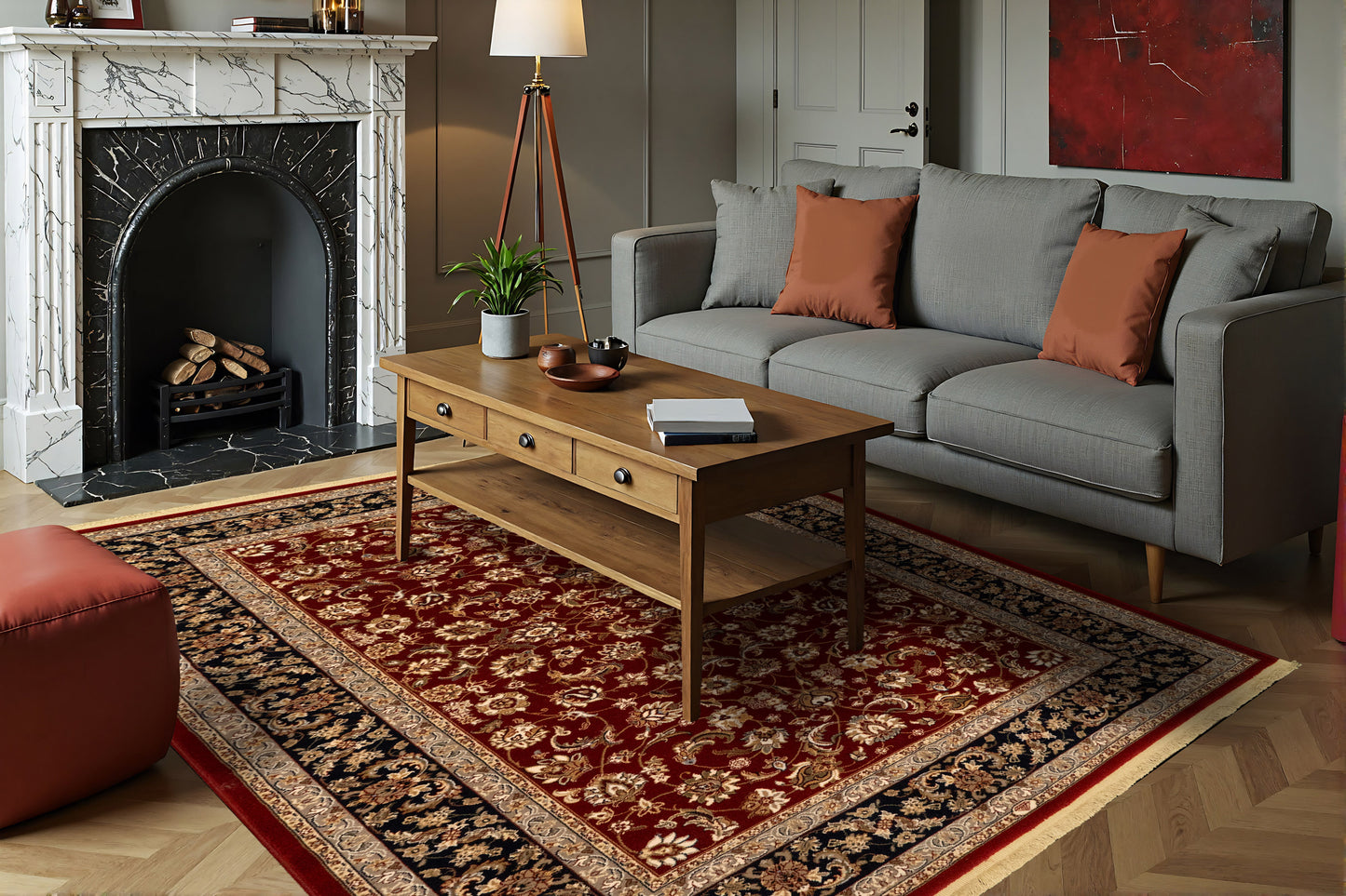 Brilliant 72284-331 Red Area Rug