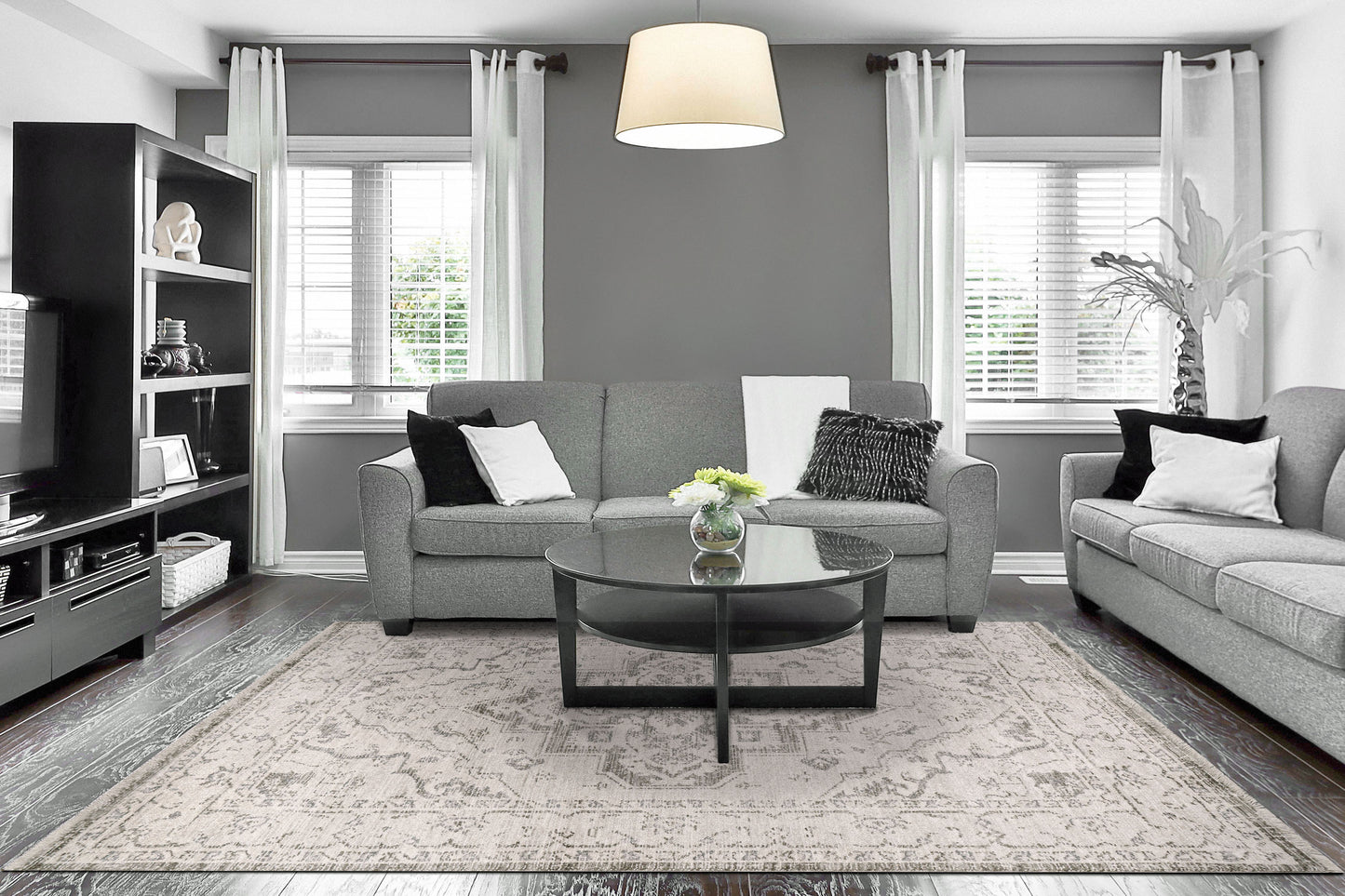 Calypso 13500-190 Ivory / Grey Area Rug
