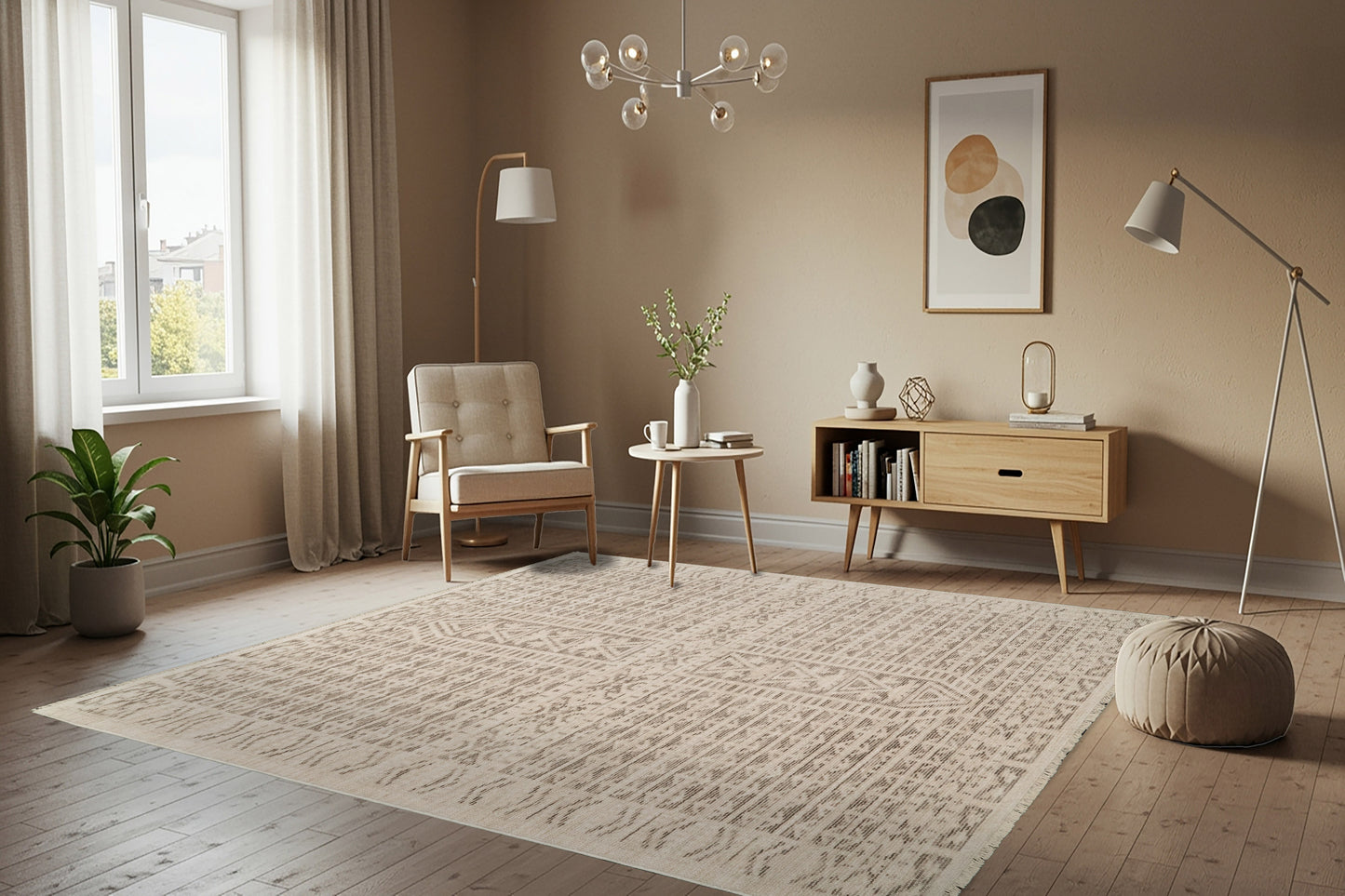 Calypso 13502-190 Ivory / Grey Area Rug