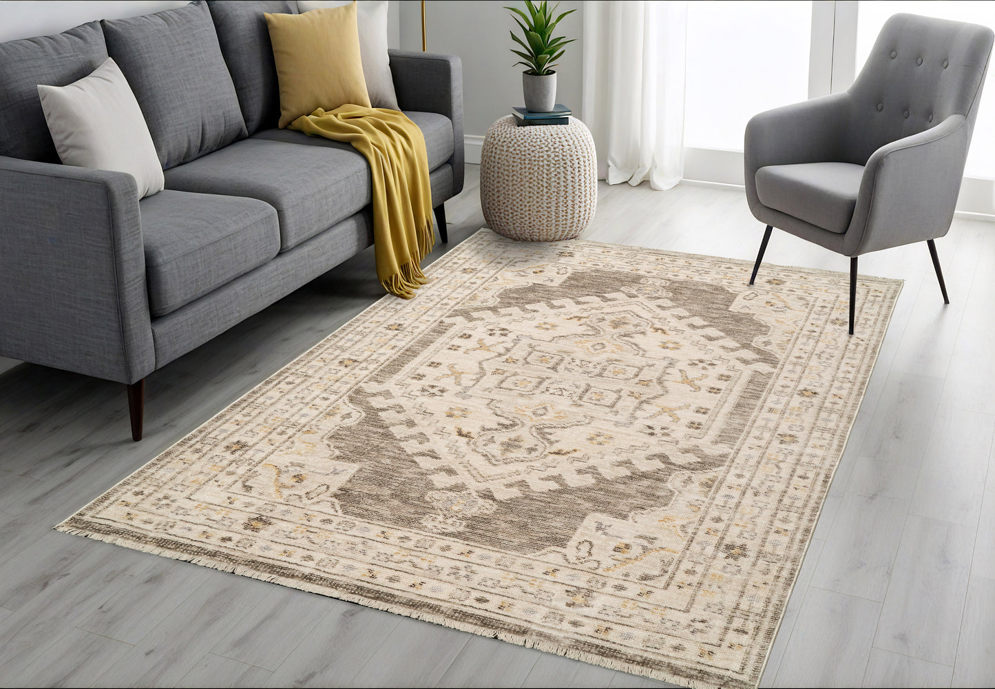 Calypso 13503-190 Ivory / Grey Area Rug